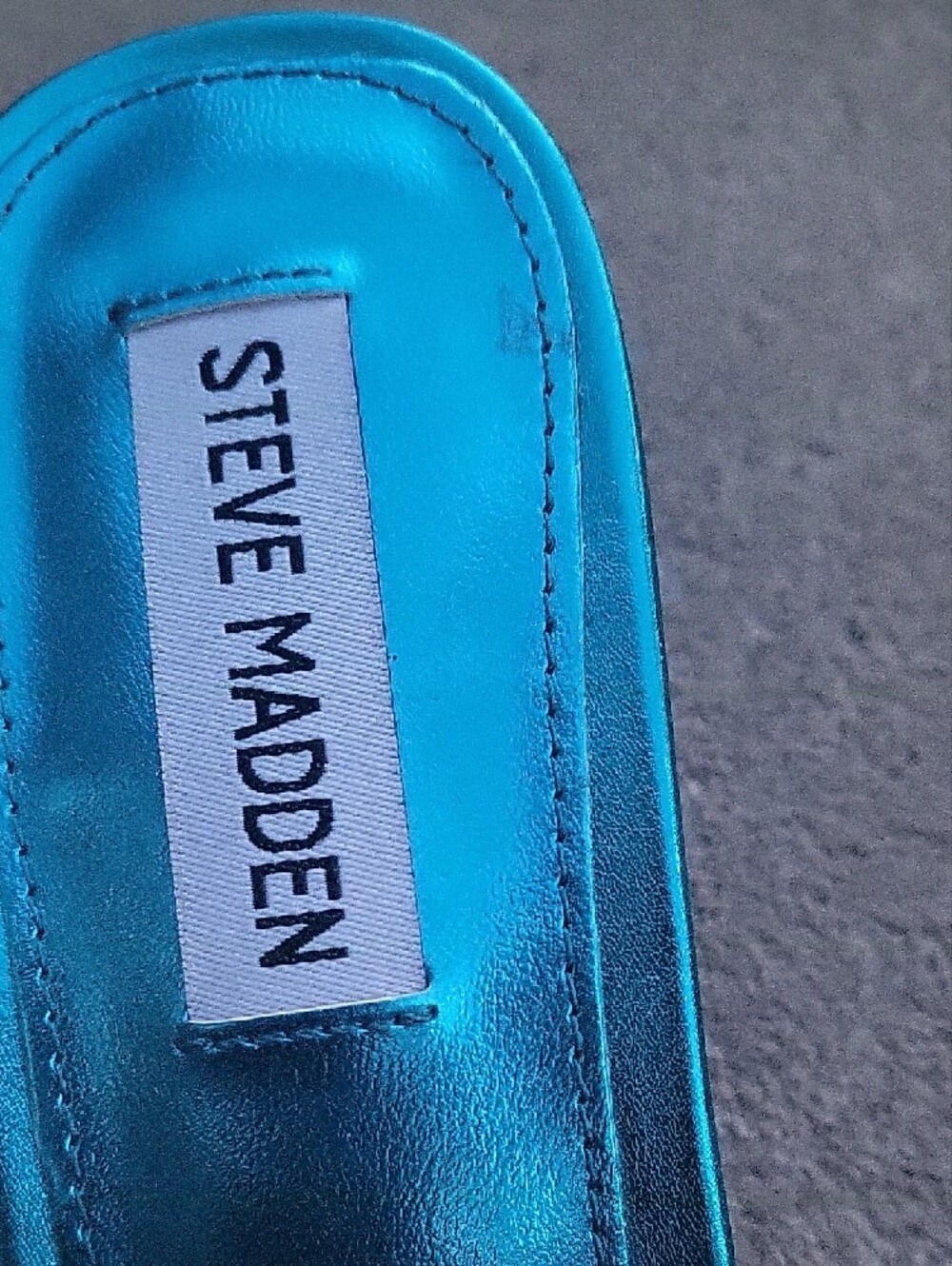 Steve Madden Copper Metallic Open-Toe Mules with Turquoise Insole - Picture 2 of 6